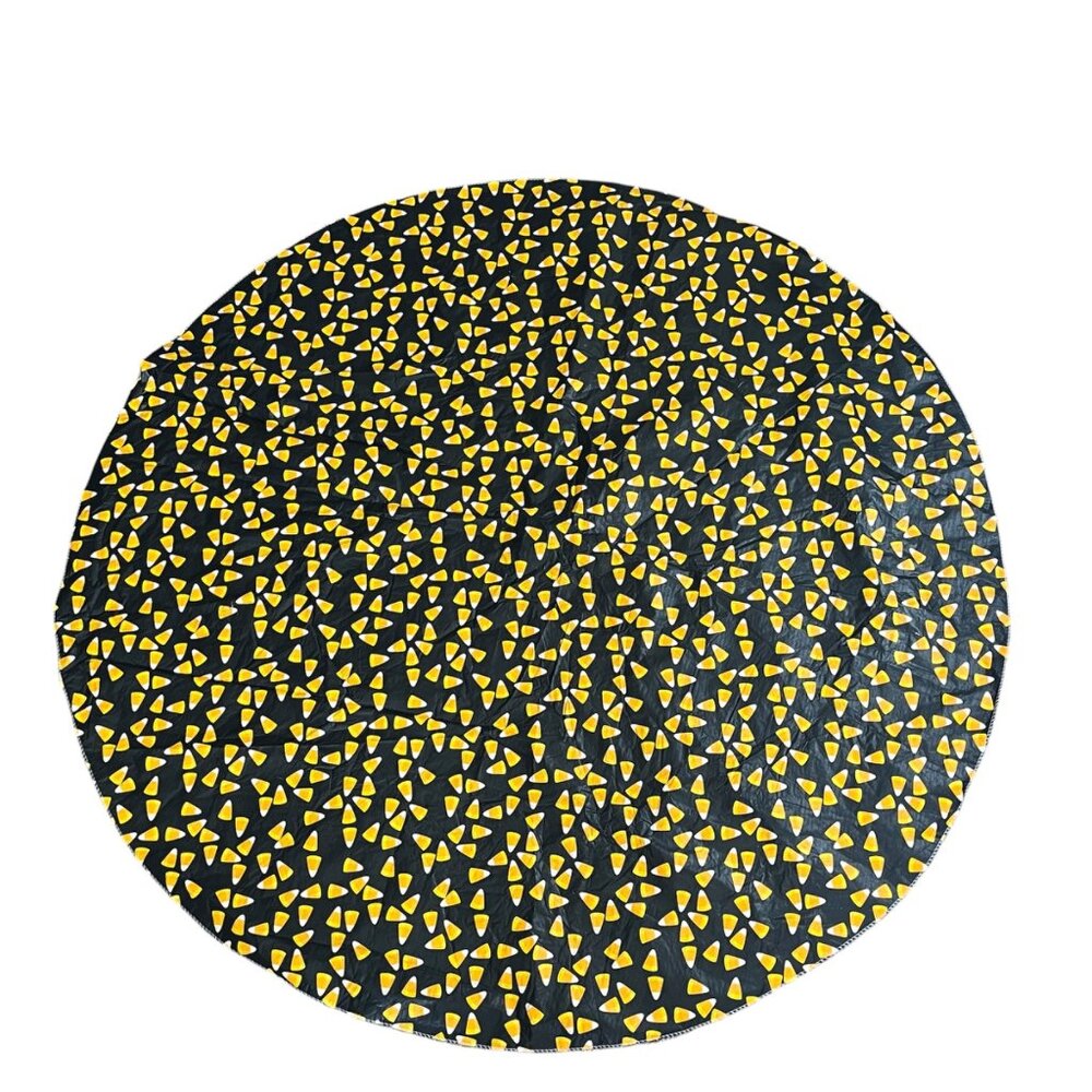 Halloween Candy Corn  Seasonal Plastic Coated Round Tablecloth 60"